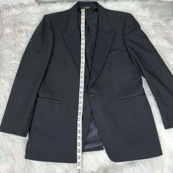 After Six Men's Black Formal One Button Minimalist Tuxedo Prom Suit Coat 41 S - Picture 7 of 10